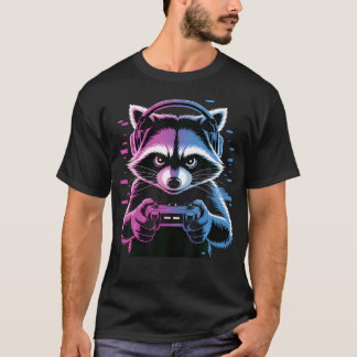 Cool Raccoon Gaming Video T-Shirt