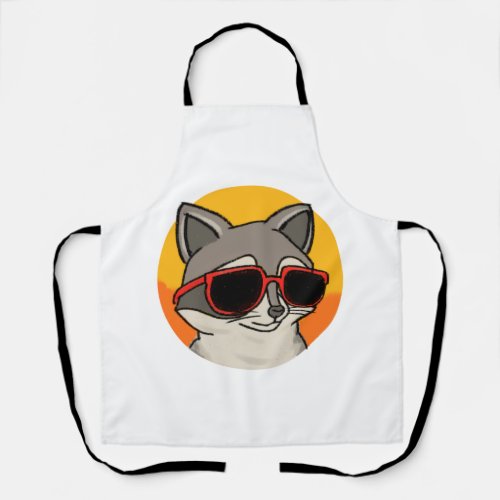 Cool Raccoon with sunglasses   Apron