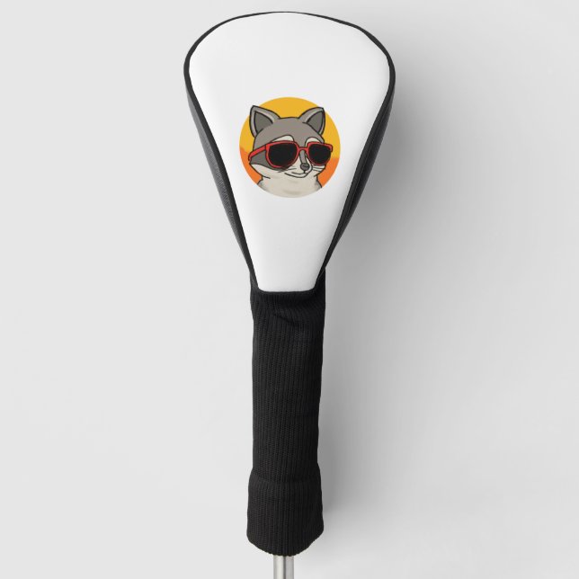 Cool Raccoon with sunglasses   Golf Head Cover (Front)