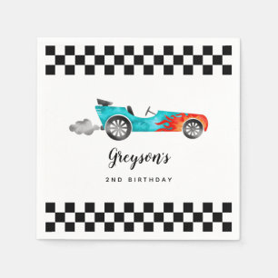 Cool Race Car Boy Birthday Party Napkins