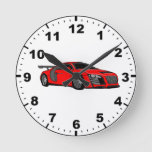Cool Race Car Design Wall Clocks at Zazzle