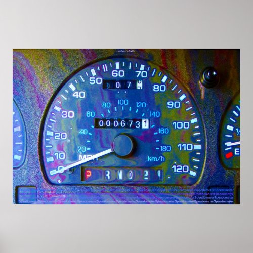 Cool Race Car Speedometer Modern Art Poster