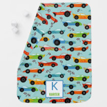 Cool Race Cars Personalized Kids Baby Blanket