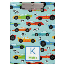 Cool Race Cars Personalized Kids Clipboard