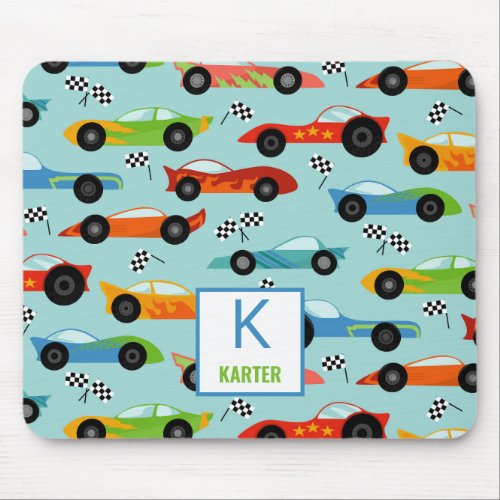 Cool Race Cars Personalized Kids Mouse Pad