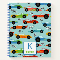 Cool Race Cars Personalized Kids Notebook
