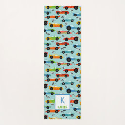 Cool Race Cars Personalized Kids Yoga Mat