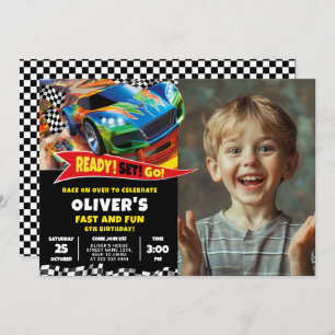 Cool Racing Car Party for Children Invitation