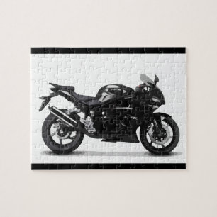 COOL RACING SPORTS BLACK MOTORCYCLE 297090 motorb Jigsaw Puzzle