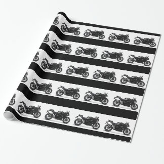 COOL RACING SPORTS BLACK MOTORCYCLE 297090 motorb Wrapping Paper