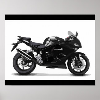 COOL RACING SPORTS BLACK MOTORCYCLE 297090 motorbi Poster