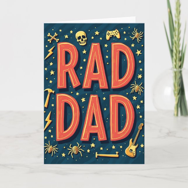 Cool Rad Dad Fathers Day Card (Front)
