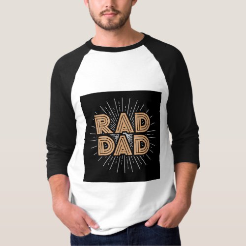 Cool Rad Dad White Brown Black Fathers Day T_Shirt