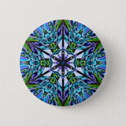 Cool Radiance Mandala   Button