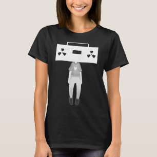 Cool Radioactive Kid Boom Box Head with Heart Outf T-Shirt