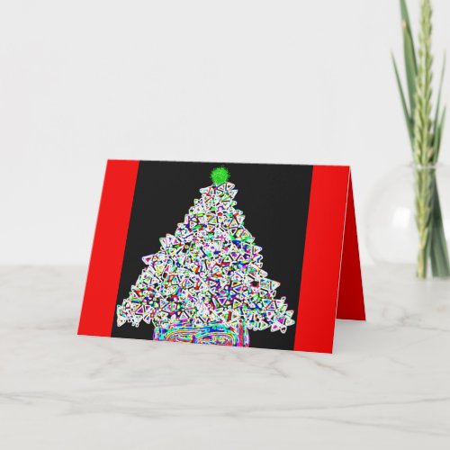 Cool rainbow Christmas tree card