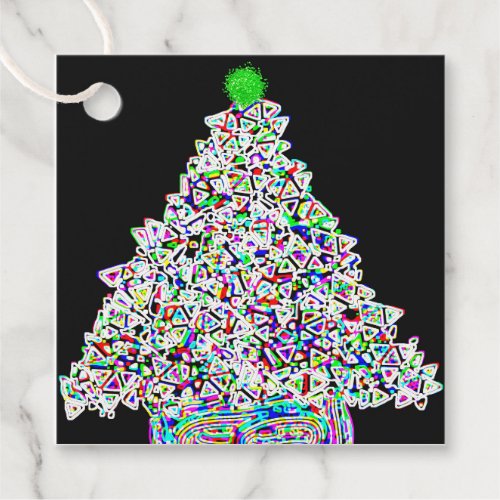 Cool rainbow Christmas tree  Favor Tags