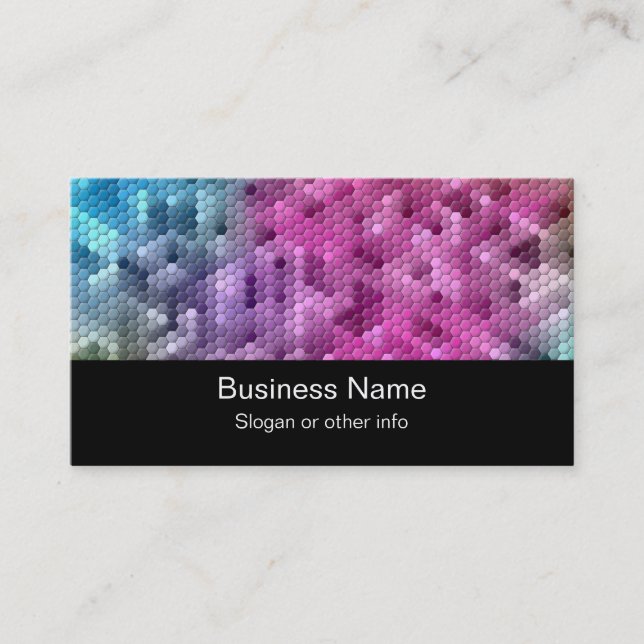 Cool Rainbow Color Mosaic Business Card (Front)