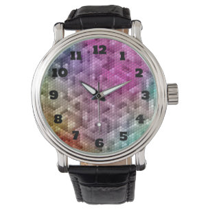 Cool Rainbow Color Mosaic Watch