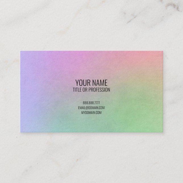 Cool Rainbow Design Print Custom Personalized Business Card (Front)