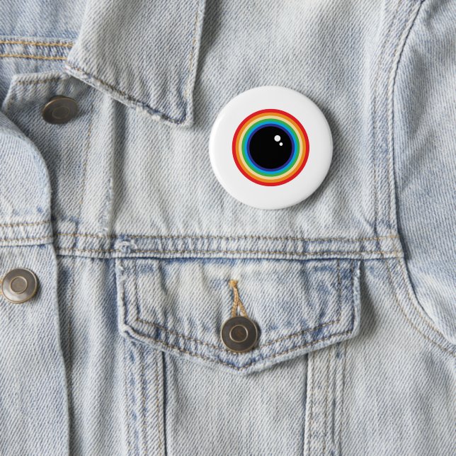 Cool Rainbow Eyeball Button (In Situ)