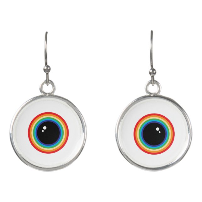 Cool Rainbow Eyeball Earrings (Front)