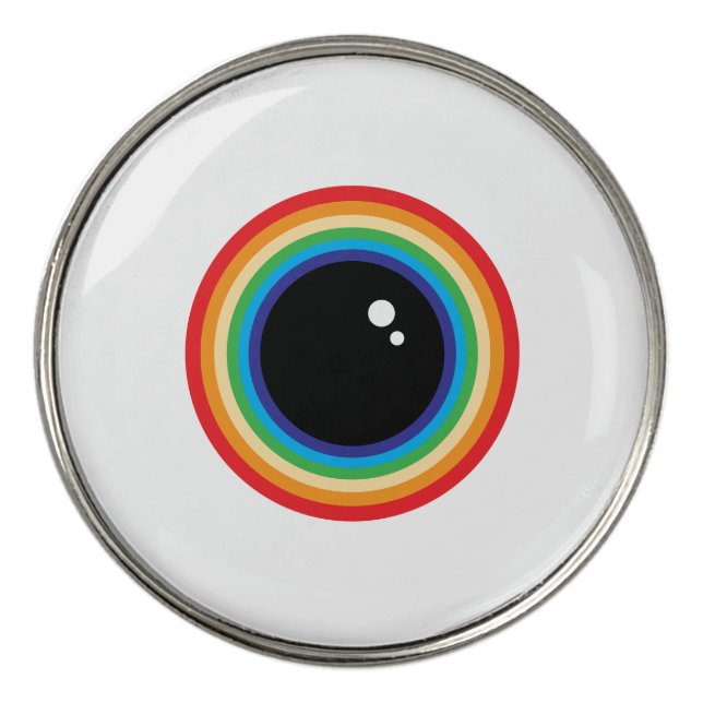 Cool Rainbow Eyeball Golf Ball Marker (Front)
