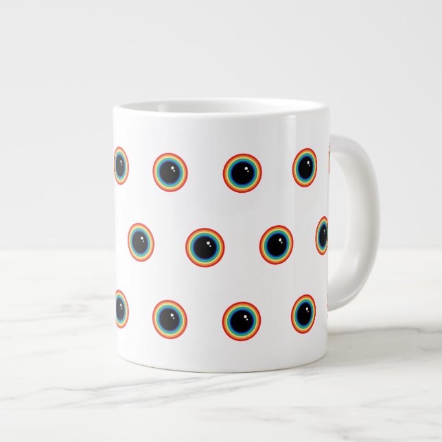 Cool Rainbow Eyes Giant Coffee Mug (Front Right)