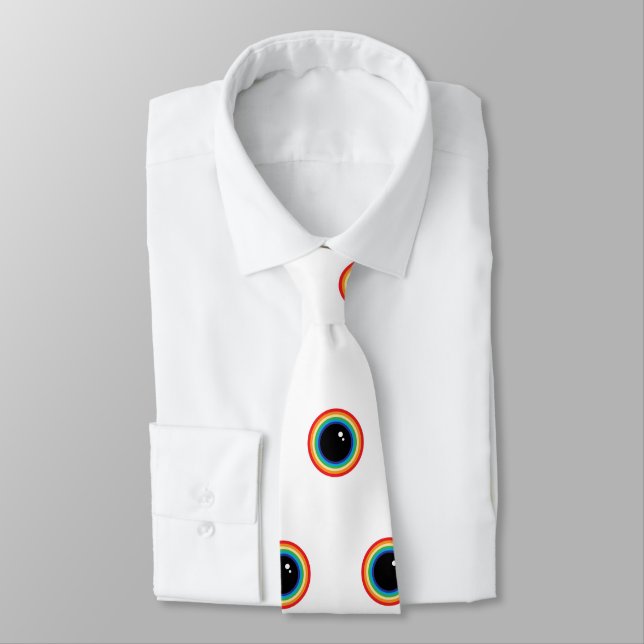 Cool Rainbow Eyes Neck Tie (Tied)