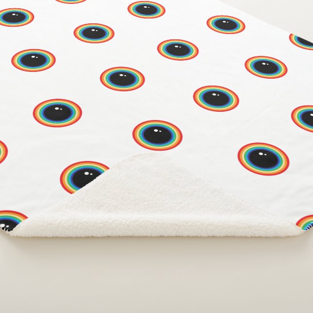 Cool Rainbow Eyes Sherpa Blanket (3/4)