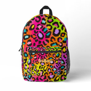 Cool Rainbow Leopard Print Girl School Backpack
