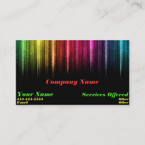 Cool rainbow light business card