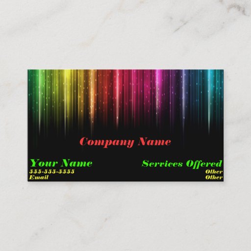 Customizable Cool rainbow light business card