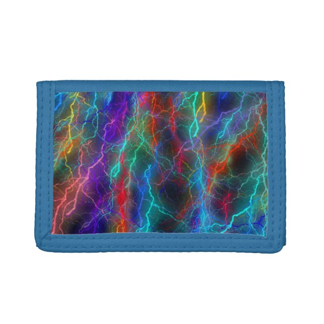 Cool Rainbow Lightning Trifold Wallet (Front)