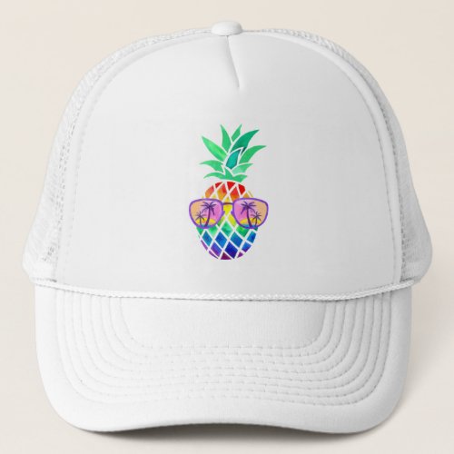 Cool Rainbow Pineapple Trucker Hat