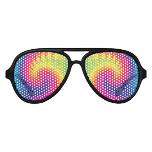 Cool Rainbow Tie Dye Aviator Sunglasses