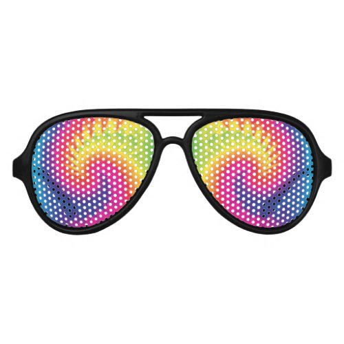 Cool Rainbow Tie Dye Aviator Sunglasses