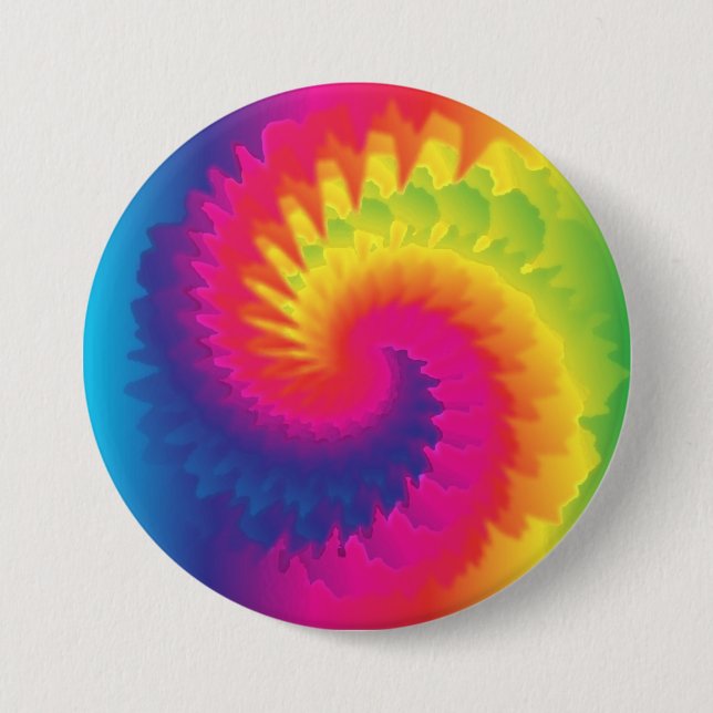 Cool Rainbow Tie Dye Button (Front)