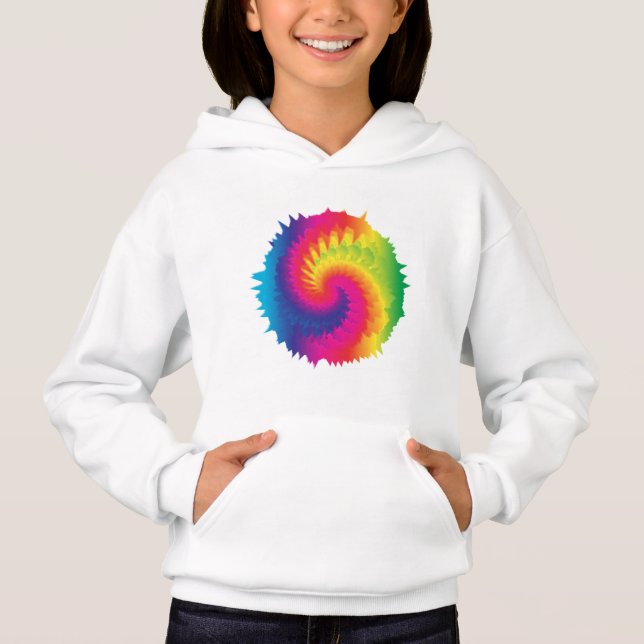 Cool Rainbow Tie Dye Hoodie (Front)