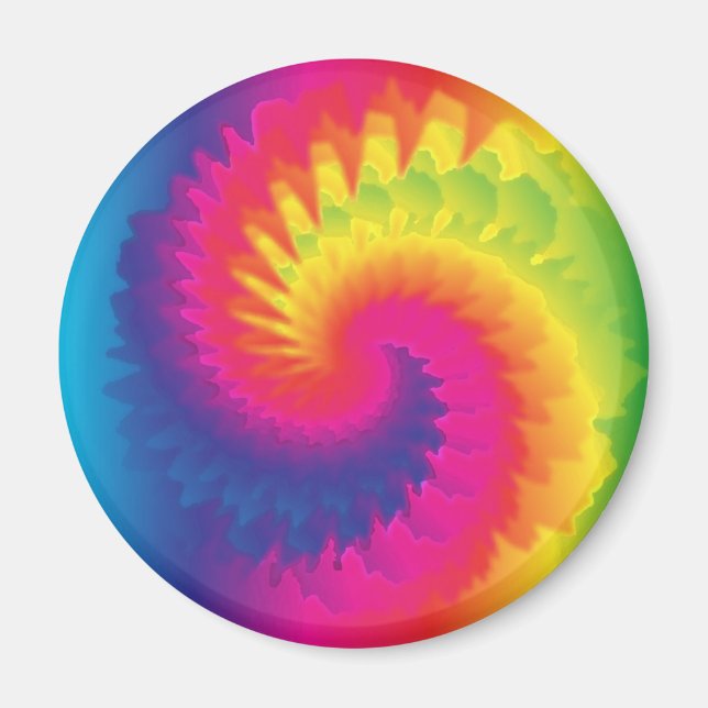 Cool Rainbow Tie Dye Magnet (Front)
