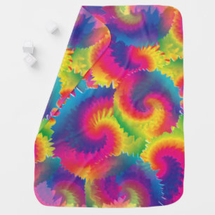 Cool Rainbow Tie Dye Pattern Baby Blanket