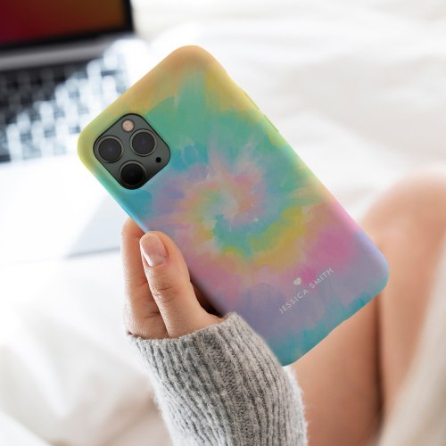 Cool Rainbow Tie Dye Pattern iPhone 15 Pro Max Case