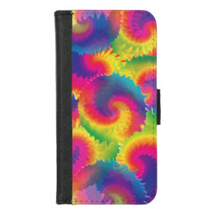 Cool Rainbow Tie Dye Pattern iPhone 8/7 Wallet Case