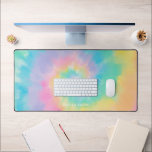 Cool Rainbow Tie Dye Pattern Personalized Desk Mat<br><div class="desc">Cool Rainbow Tie Dye Pattern. Personalize it with you name,  monogram,  or favorite short message for a one of a kind design.</div>
