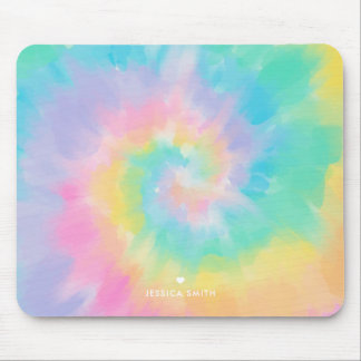 Cool Rainbow Tie Dye Pattern Personalized Mouse Pad