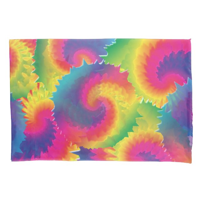 Cool Rainbow Tie Dye Pattern Pillow Case (Front)