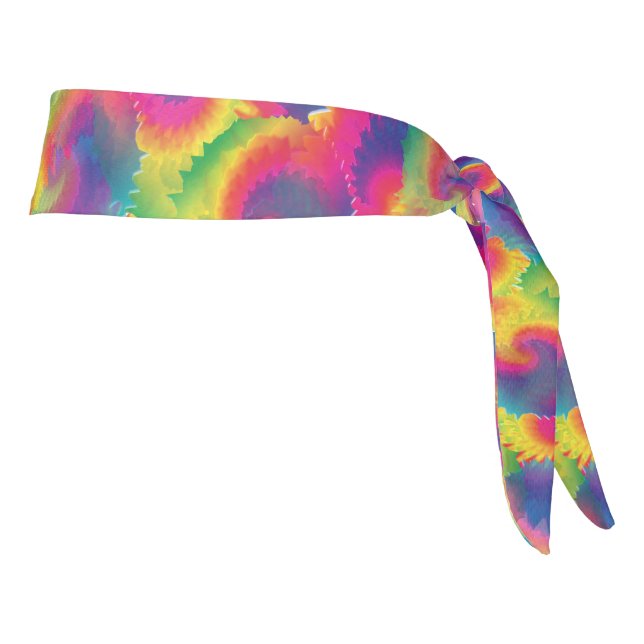 Cool Rainbow Tie Dye Pattern Tie Headband (Rotate 90)