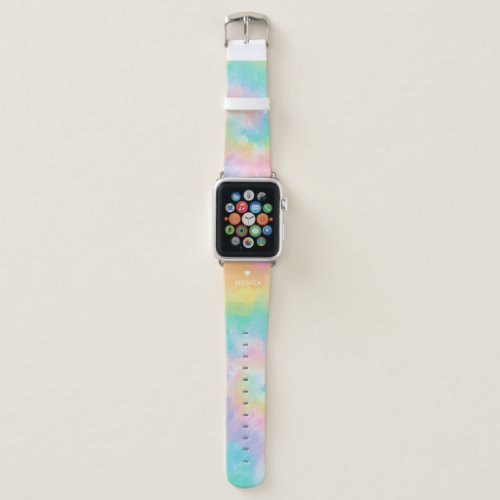 Cool Rainbow Tie Dye Personalized Apple Watch Band