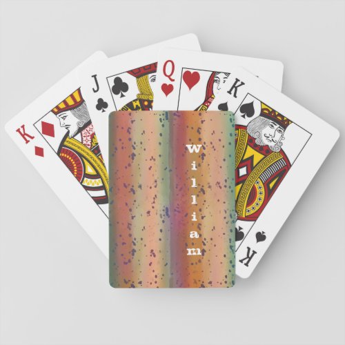Cool Rainbow Trout Skin Pattern With Your Name Poker Cards