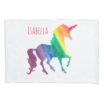 Cool Rainbow Watercolor Unicorn Beatiful Kids Pillowcase